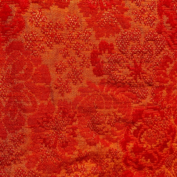 Vintage early 60’s orange brocade jacket with original rhinestone buttons. - Picture 3 of 4